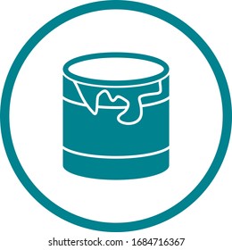 Beautiful Paint Drum Glyph Vector Icon