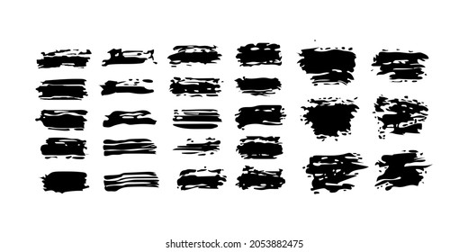 Beautiful Paintbrush Set, brush stroke, vector, template. High quality manually traced. Grunge elements for Social media and network. Ink brush stoke stencil. Rectangle text boxes. Vector texture set