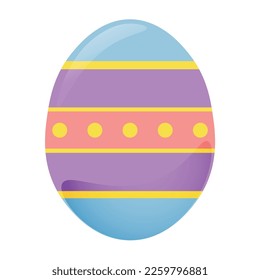 Beautiful painted Easter egg on white background