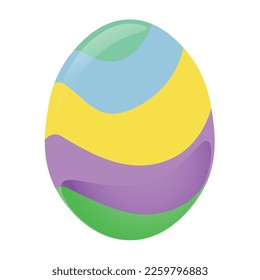Beautiful painted Easter egg on white background
