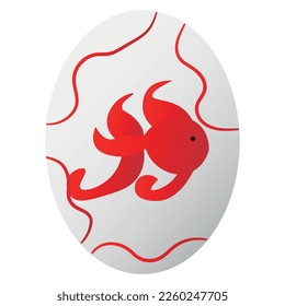 Beautiful painted egg for Novruz Bayram celebration on white bac