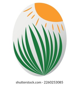 Beautiful painted egg for Novruz Bayram celebration on white bac