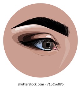 Beautiful painted female eye and eyebrow for fashion design