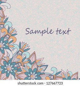 Beautiful paisley background with custom text space. Vector illustration