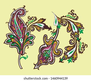 Beautiful paisley background. Isolated object. Vector illustration.