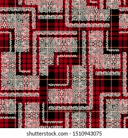 Beautiful paisley design patchwork pattern material,