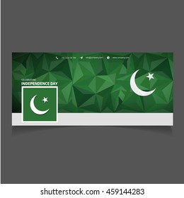 Beautiful Pakistani Banner with typography. Happy Independence Day Pakistan Banner. Pakistan Facebook Covers