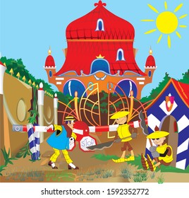 
A beautiful palace. Palace of the cartoon. Tale of the Princess