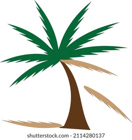 Schöne Palmenvektor. die trockenen Blätter fallen von der Palme