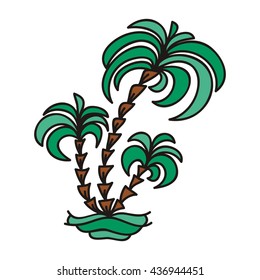Beautiful palm tree. Vector illustration.