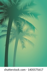 beautiful beautiful palm trees. summer vector illustration