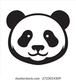 Una hermosa silueta de Vector de ilustración de cara de panda