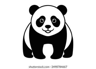 A beautiful panda vector art in white background illustration.