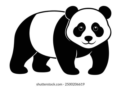 A beautiful panda vector art in white background illustration.
