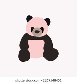 Un hermoso arte de trineo vectorial panda