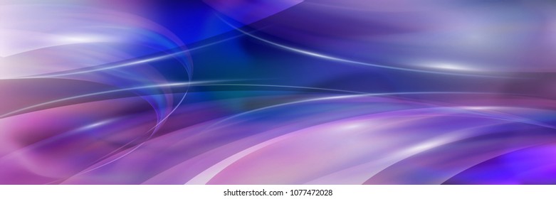 Beautiful panoramic background with luminous lines in lilac tones.