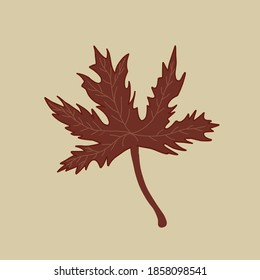 Beautiful papaya leaf vector illustration. Flat design