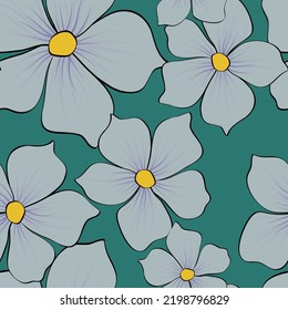 Beautiful paper art seamless pattern with flowers. Summer vector illustration. Spring floral vector illustration.Design element.