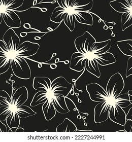 Hermoso arte de papel sin costura con flores. Ilustración vectorial de verano. Ilustración vectorial floral de primavera.Elemento de diseño.