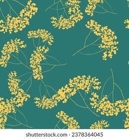 Beautiful paper art seamless pattern with flowers. Summer vector illustration. Spring floral vector illustration.Design element.