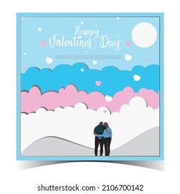 Beautiful Paper Cut Illustration For Valentines Day