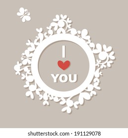 Beautiful paper frame with greeting for you
