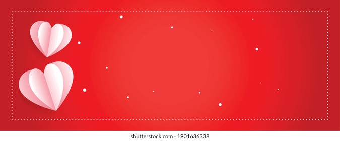 beautiful paper hearts love valentines day banner design
