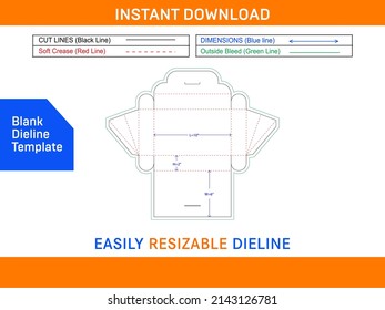 Beautiful paper purse hand bag die cut template and 3D bag design