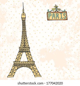 Beautiful Paris illustration. Perfect tour Eiffel vector.