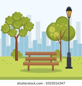 beautiful park landscape scene