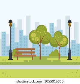 Summer Spring Day Park Vector Illustration Stock Vector (Royalty Free ...