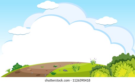 Beautiful park landscape scene illustration