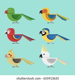 the beautiful parrot collection, vector illustration