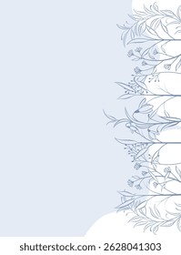 Borda de moldura floral pastel bonito para banner vertical e cartaz