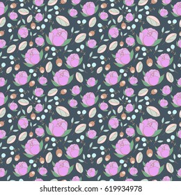 Beautiful pastel flower simless pattern.