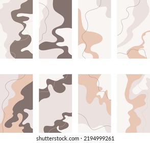 Beautiful pastel social media banner template with minimal abstract organic shapes composition in trendy contemporary collage style simple plat vector design