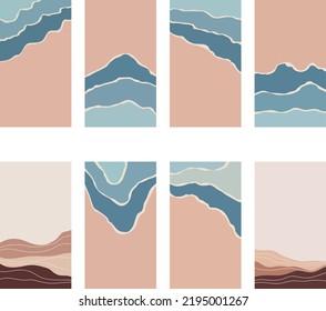 Beautiful pastel social media banner template with minimal abstract organic shapes composition in trendy contemporary collage style simple plat vector design