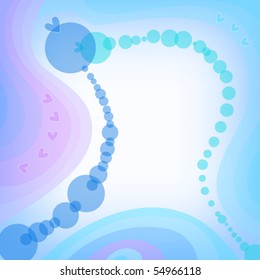 Beautiful pastel vector background with circles and hearts