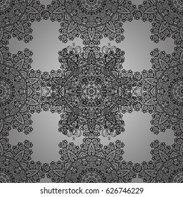 Beautiful pattern with abstract flowers. Background. Gray background. Gray spotted Vector illustration.