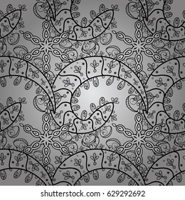 Beautiful pattern with abstract flowers. Background. Gray background. Gray spotted Vector illustration.