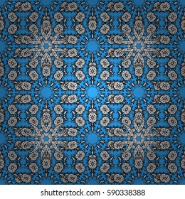 Beautiful pattern with abstract flowers. Blue spotted Vector illustration. Background. Blue background.