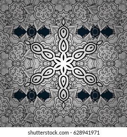 Beautiful pattern with abstract flowers. Blue spotted Vector illustration. Background. Blue background.