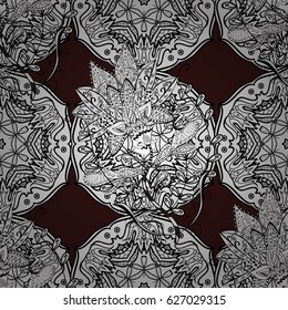 Beautiful pattern with abstract flowers. Brown spotted Vector illustration. Background. Brown background.
