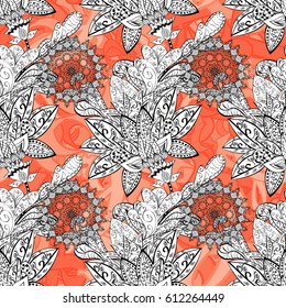 Beautiful pattern with abstract flowers. Spotted Vector illustration. Background. Background.