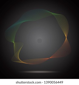 Beautiful pattern with abstract lines curved on black background for web background design. Abstract geometric shape. Design template. Wave lines pattern abstract background.