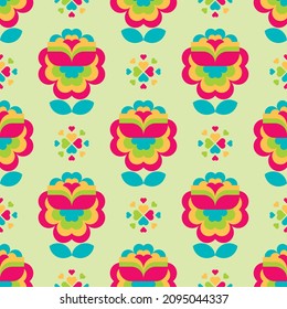 Hermoso patrón con una flor abstracta de colores estilizados. Elegante adorno floral. Fondo, textura para papel pintado, textil, tela, decoración casera