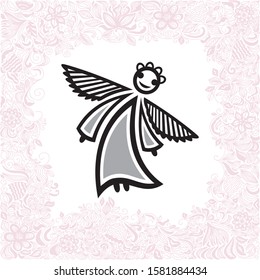 Beautiful pattern angel. Vector illustration