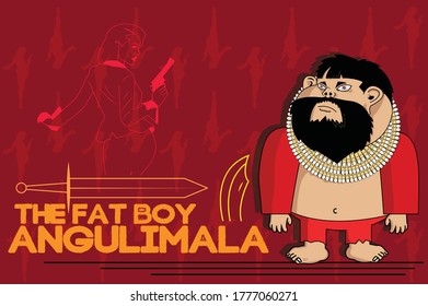 el hermoso patrón de arte de caricatura angulimala