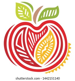 Beautiful pattern apple. Vector illustration