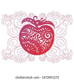 Beautiful pattern apple. Vector illustration
